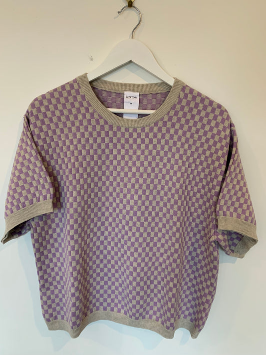 Checkerboard Knit Tee