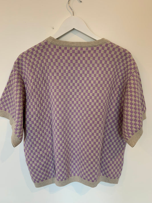 Checkerboard Knit Tee