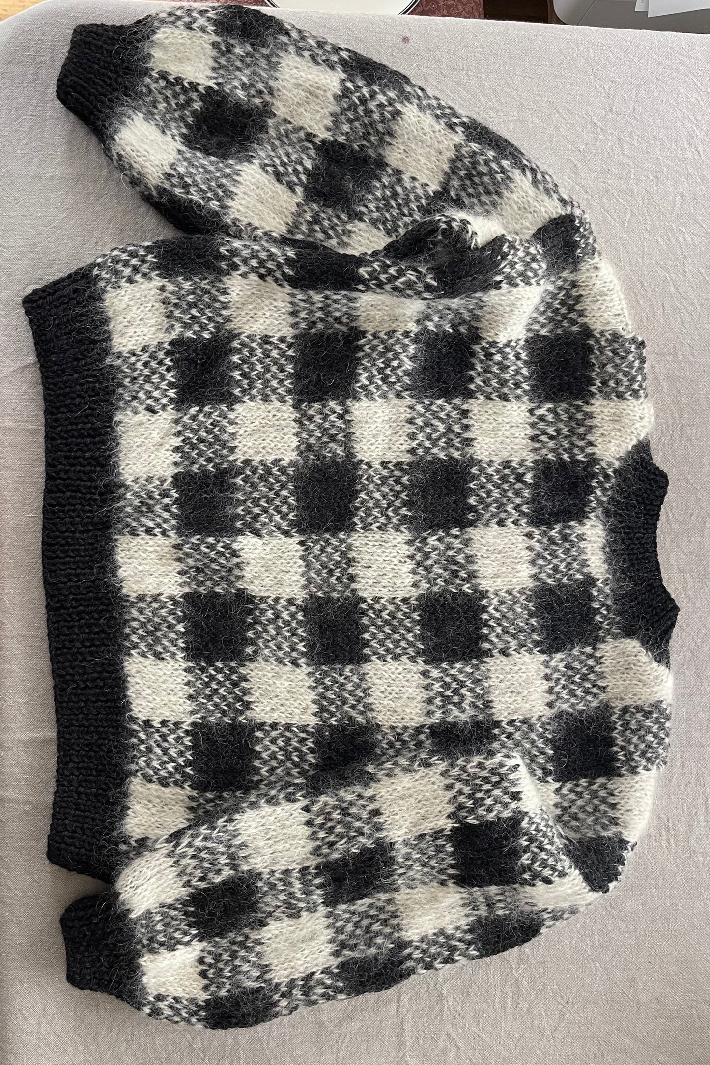 Gingham Hand Knit Sweater