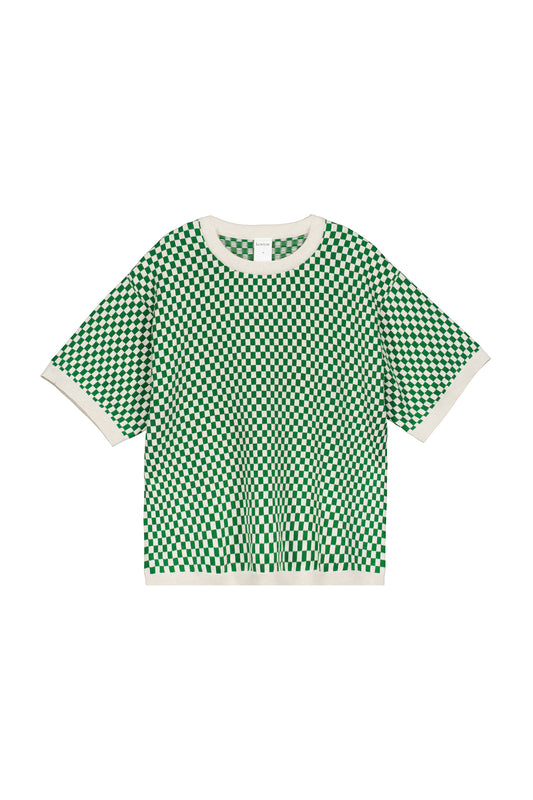 Checkerboard Knit Tee