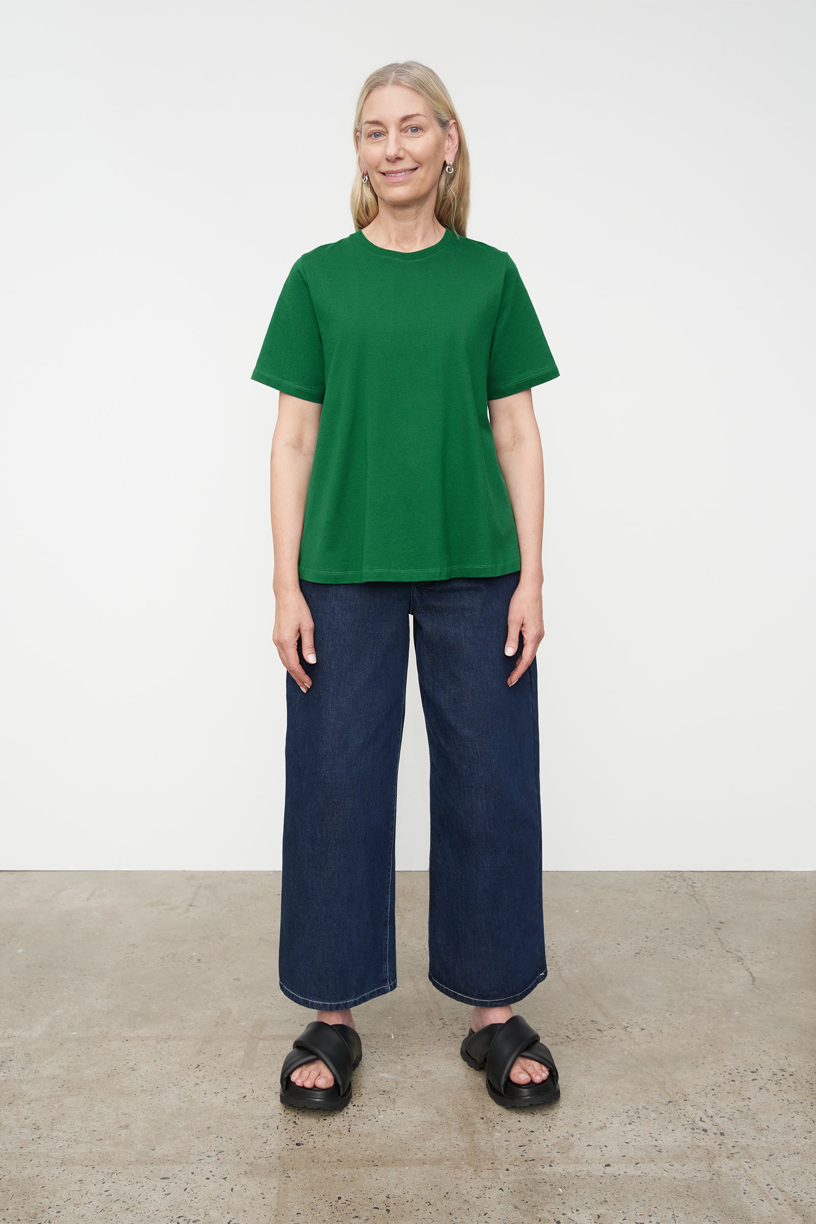 COS - Oversized v-neck shirt  A-line cropped trousers