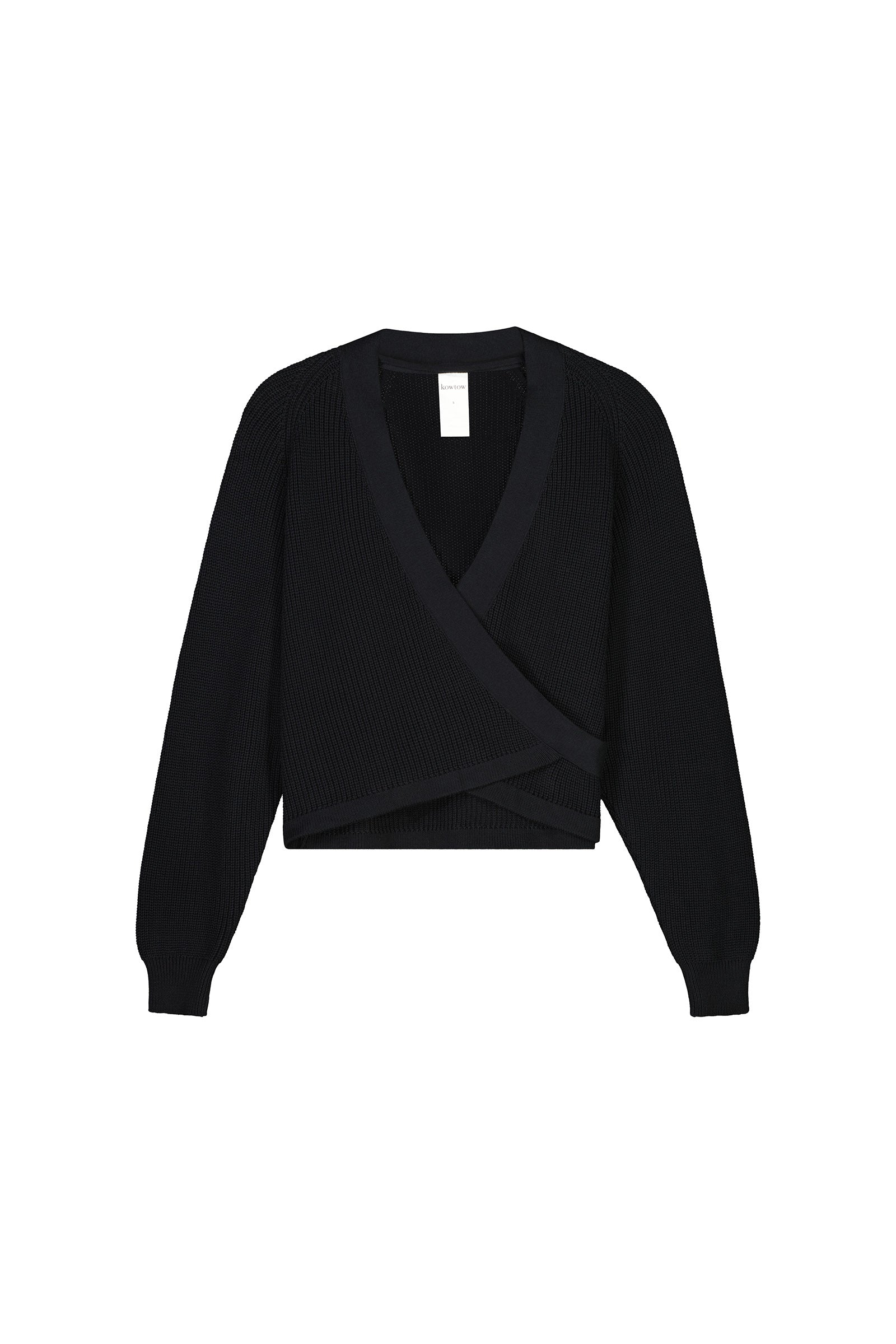 Black wrap around cardigan hotsell