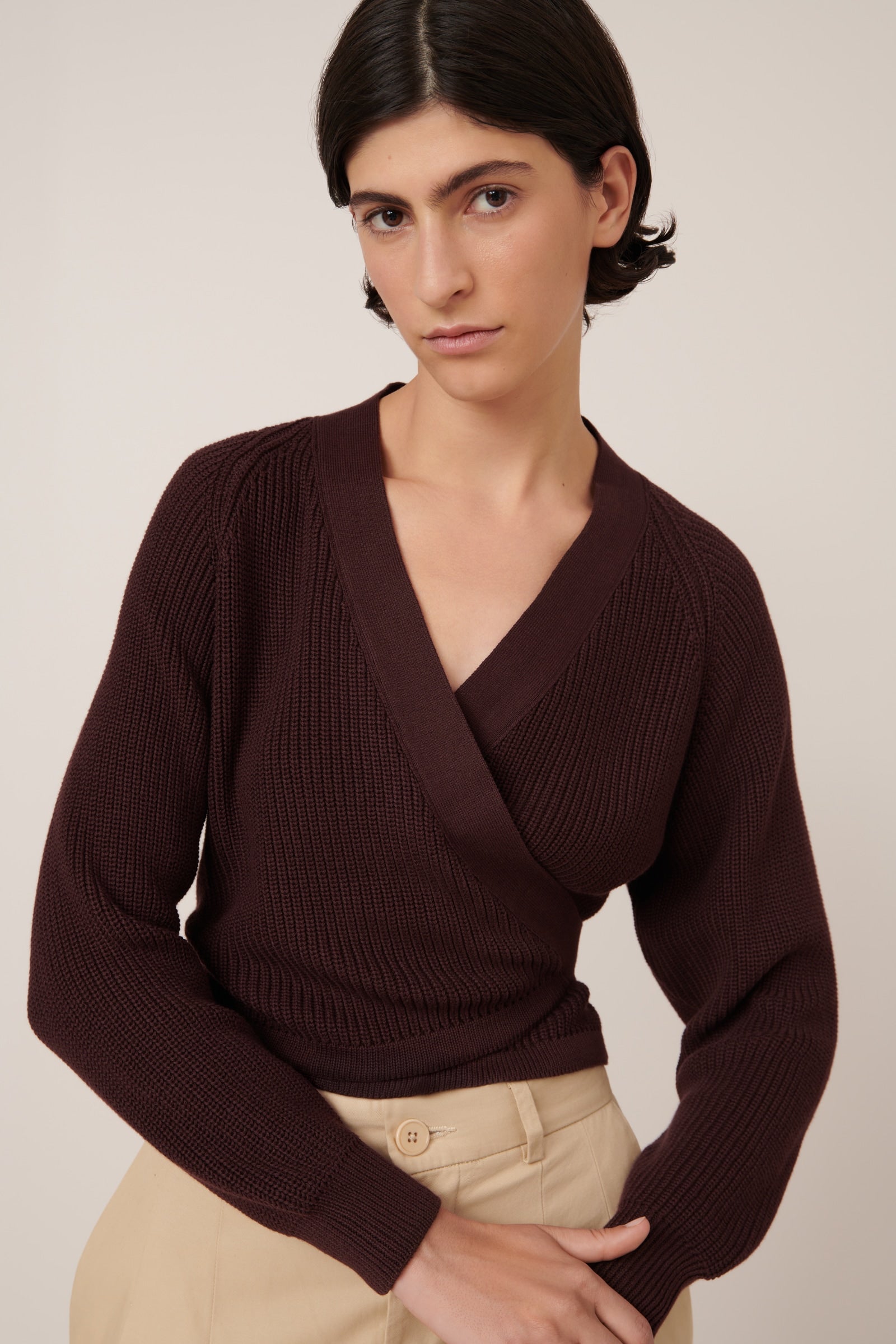 Shop Composure Cardigan Mahogany Kowtow Clothing Kowtow