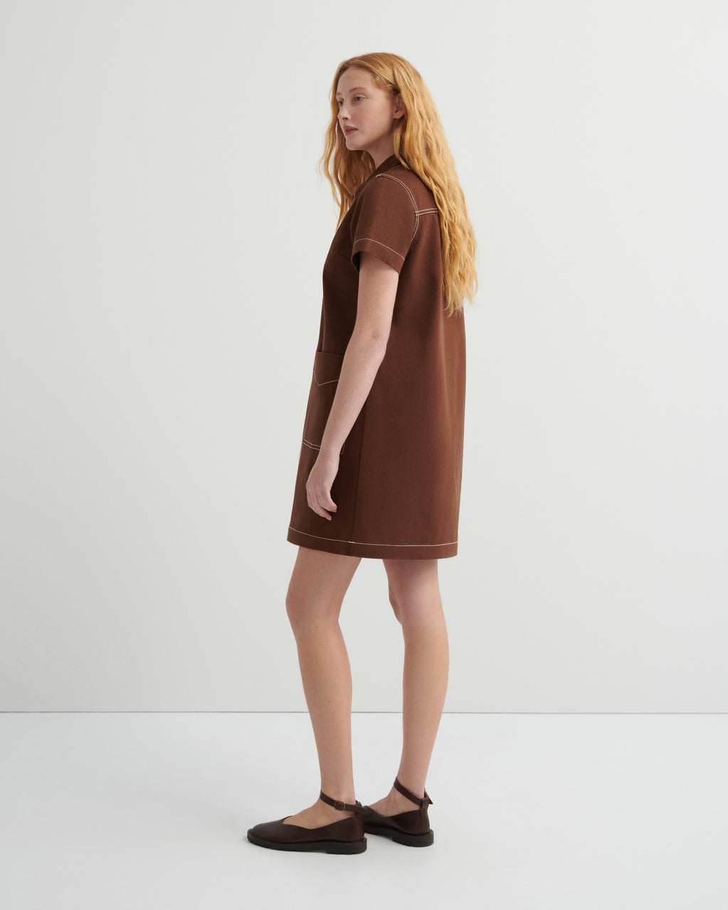 princess polly baby blue dress Cross Patch Detail Oversized T-Shirt Dress In Mocha Brown Acid Wash | EGO  US main image 1