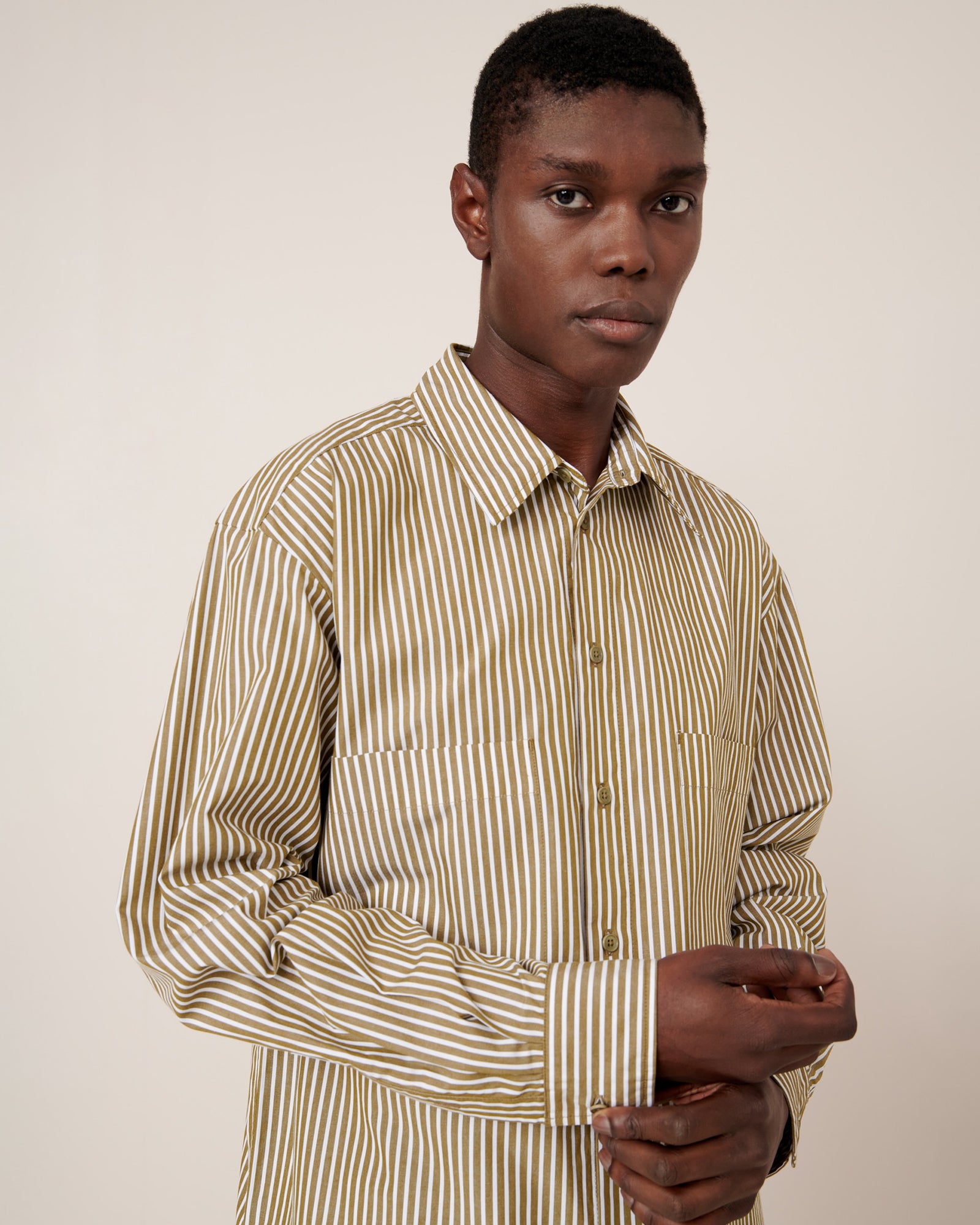 Shop Henry Shirt - Treetop Stripe | Kowtow Clothing | Kowtow