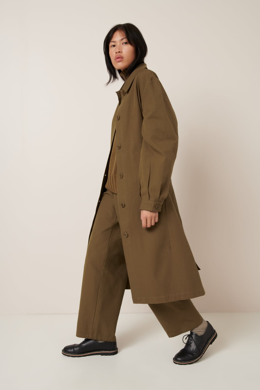 Shop Landscape Trench Dark Spice Kowtow Clothing Kowtow