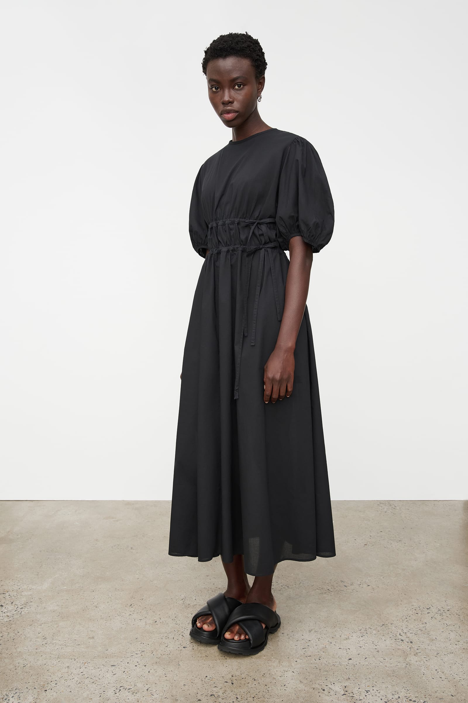 Black cotton 2024 maxi dress