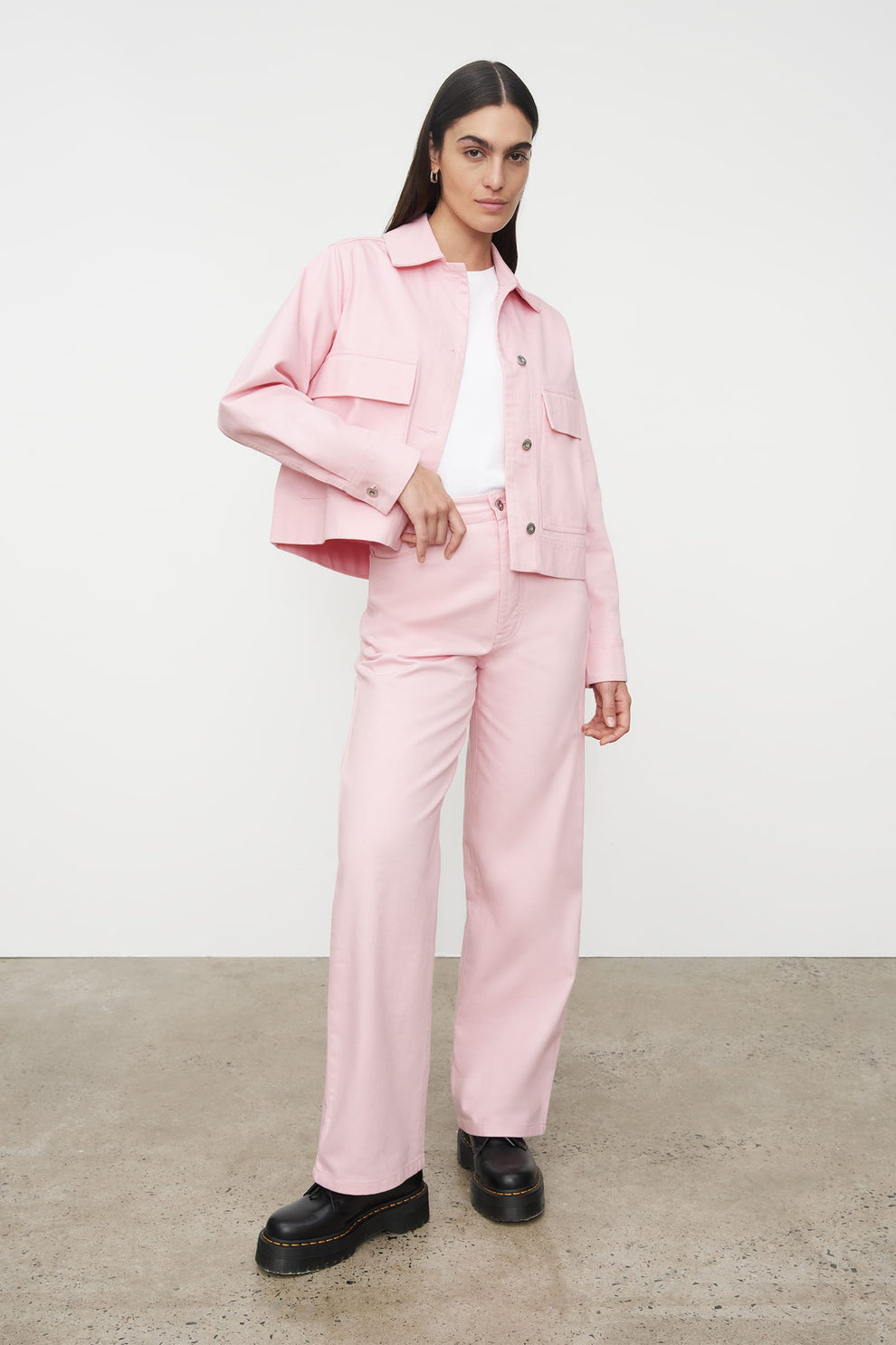 Mirror Jacket - Pink Denim | Sustainable Denim | Boxy Fit | Kowtow