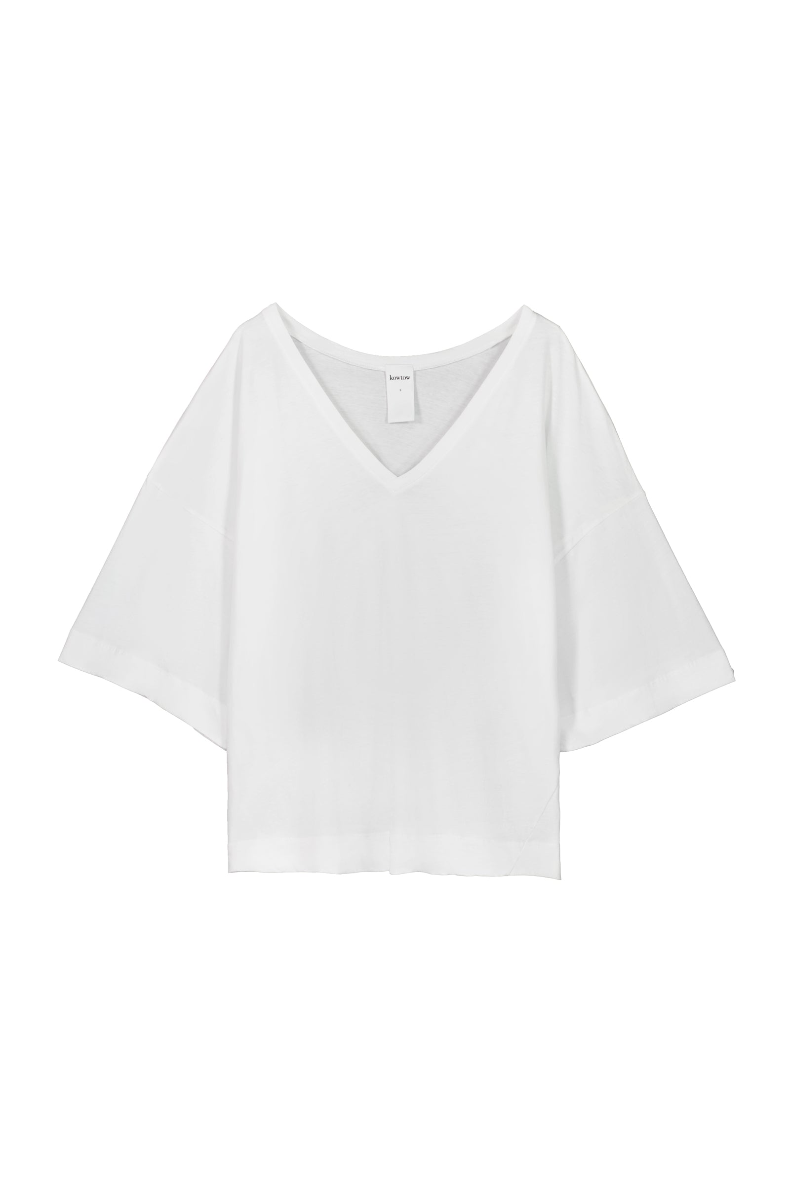 Shop Oversized V Neck Top - White | Kowtow Clothing | Kowtow