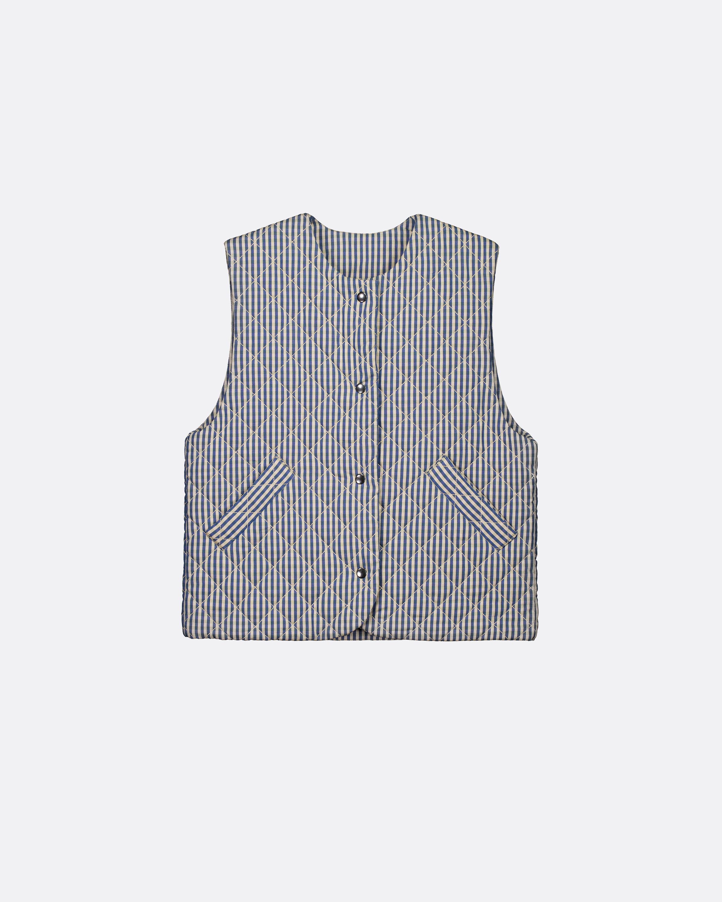Shop Quilter Vest - Landscape Check | Kowtow Clothing | Kowtow