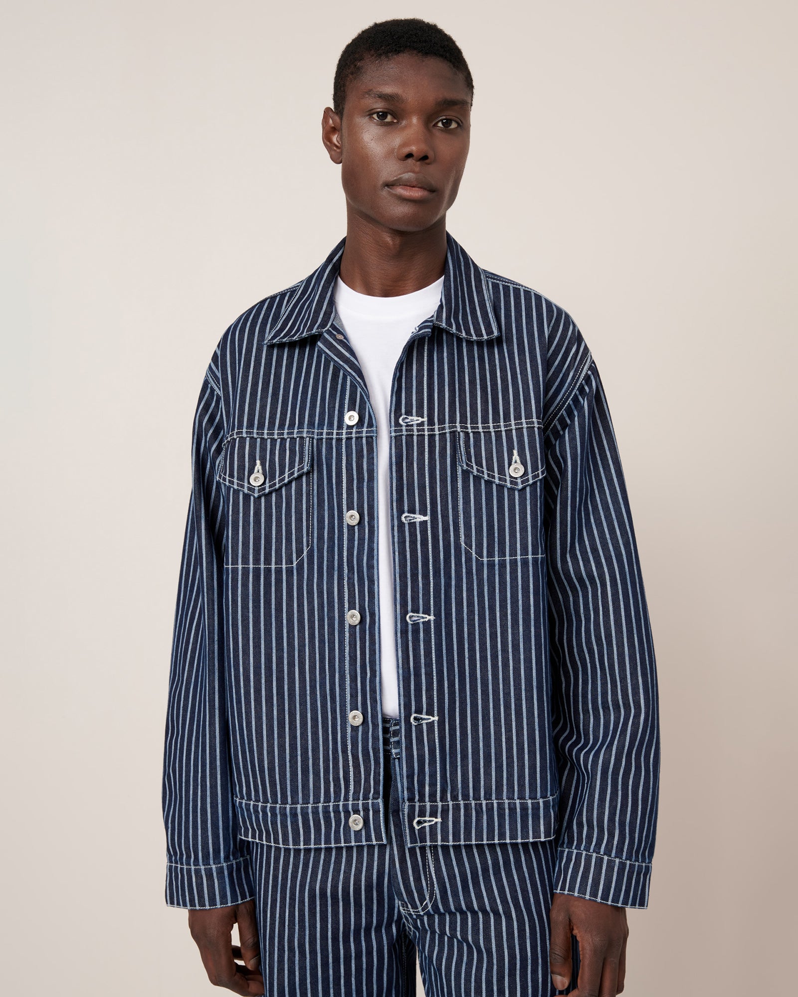 Shop Riley Jacket - Chalk Stripe