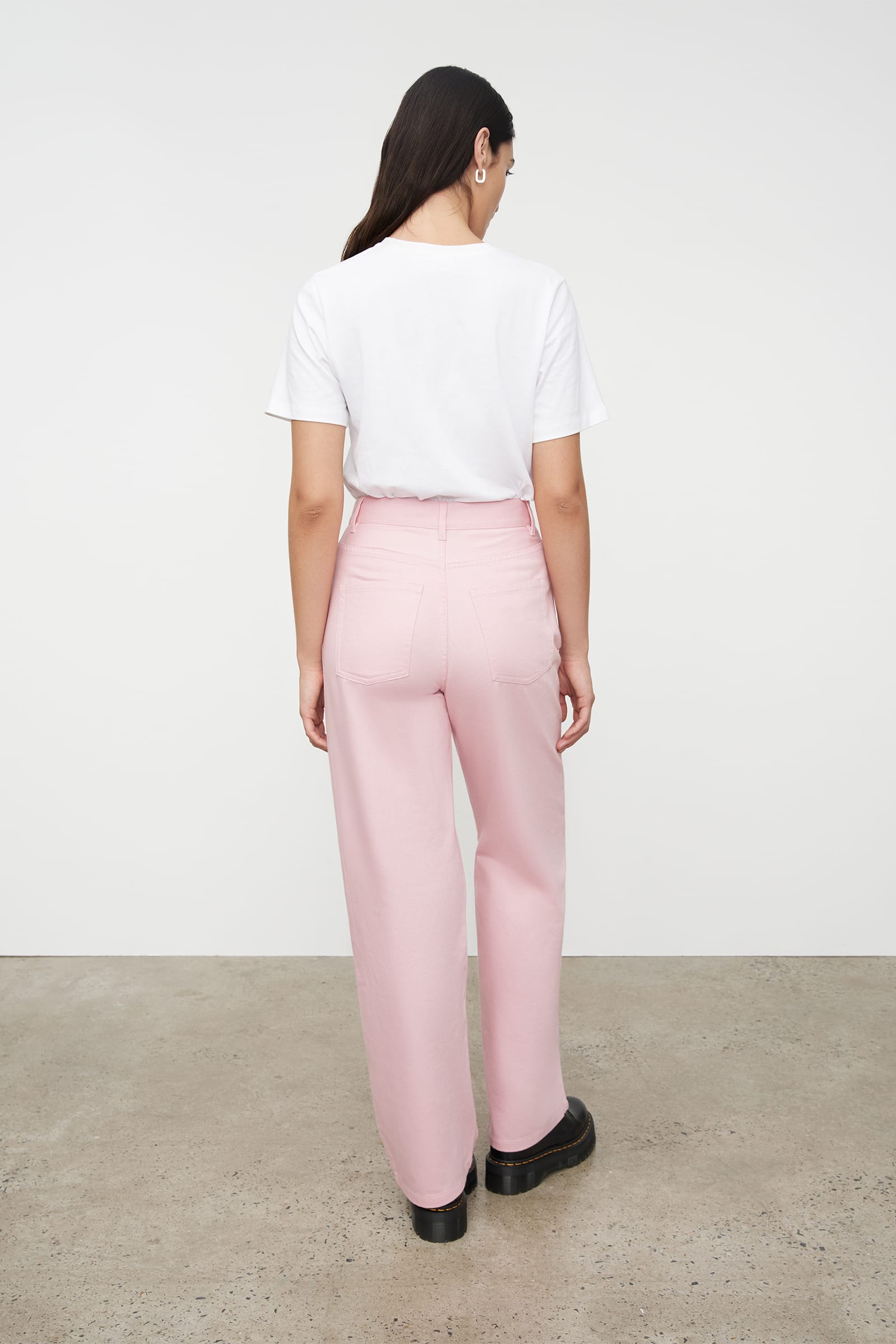 Pink wide outlet leg jeans