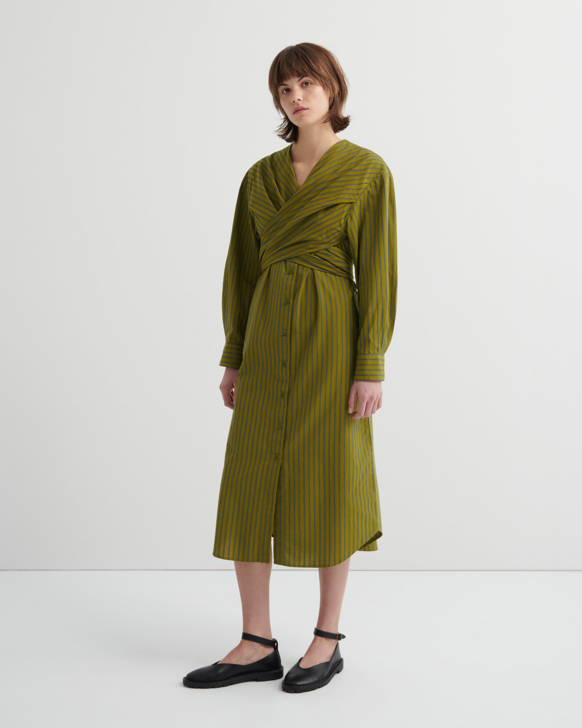 loft stripe twisted midi wrap dress reviews Shop Twist Dress - Artisan Stripe | Kowtow Clothing