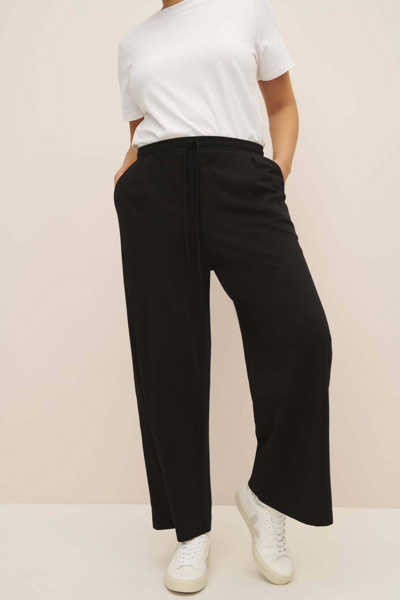 Wide Leg Pant - Black | Relaxed Fit | Elastic Waistband | Kowtow