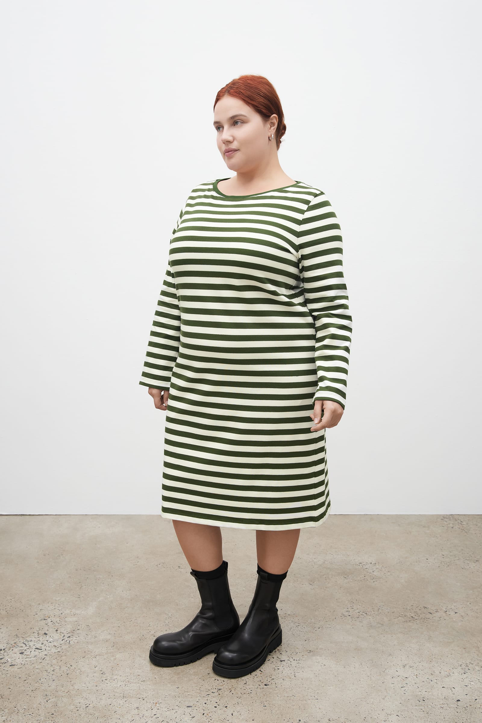 Green stripe outlet dress