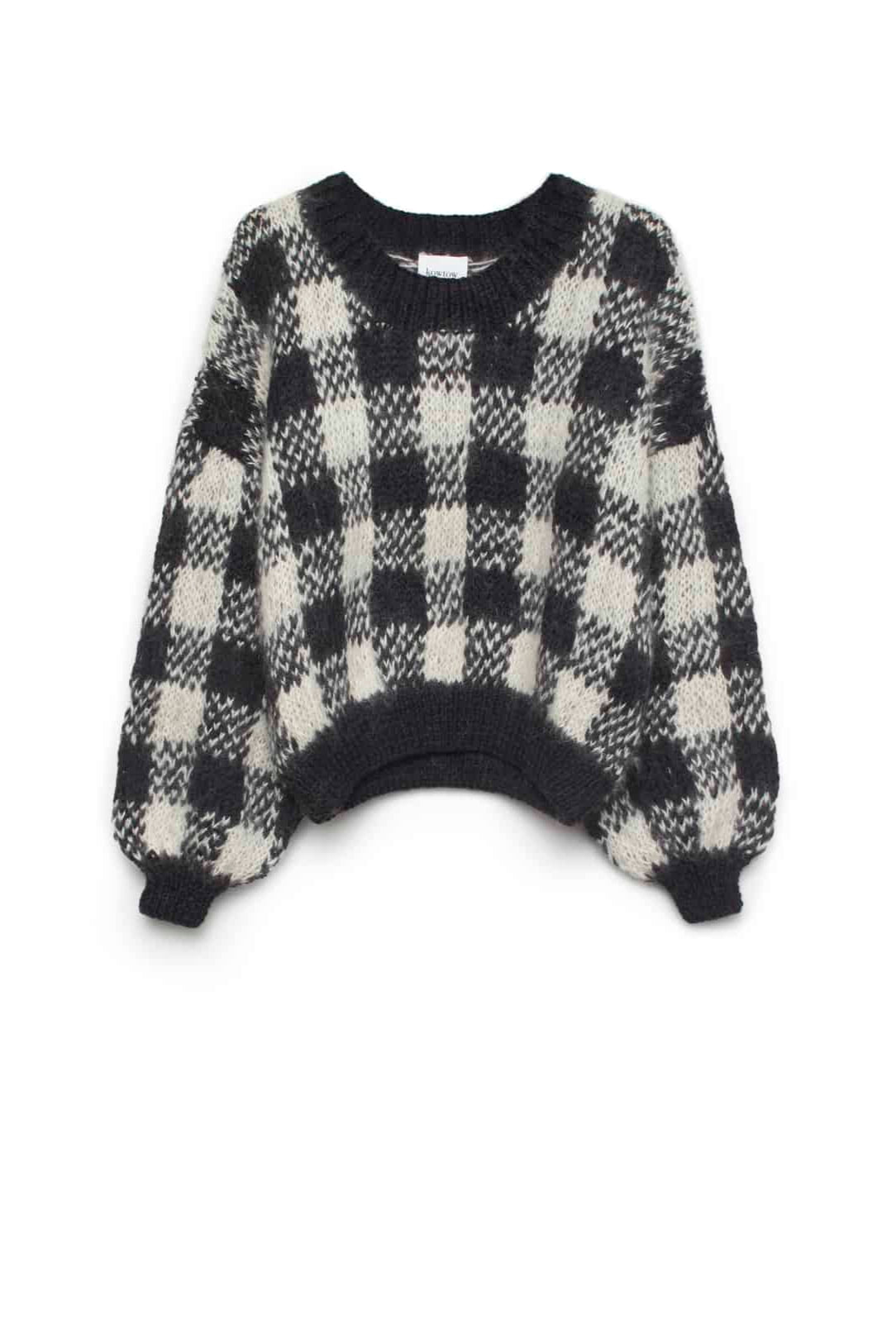 Gingham Hand Knit Sweater