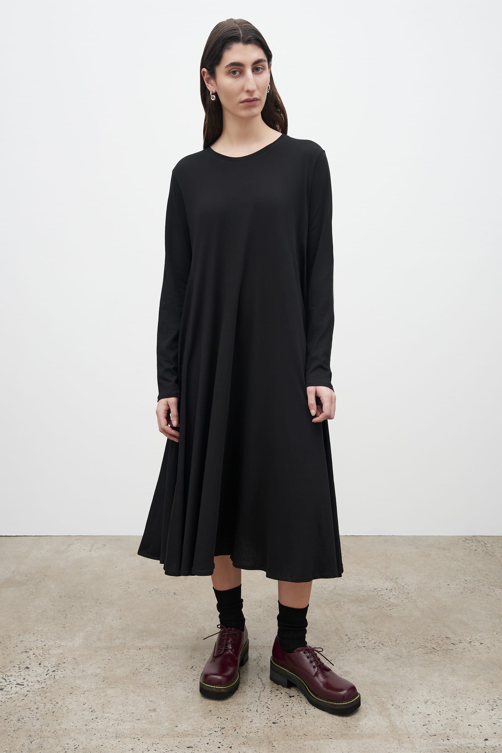 Black wool hot sale dress long sleeve